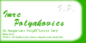 imre polyakovics business card